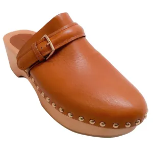 Ulla Johnson Cognac Leather Corsica Clogs