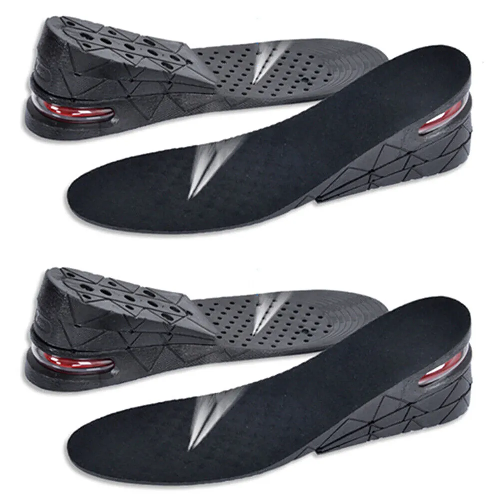 US 1-2 Pairs Three-Layer Shoe Insole Unisex Invisible Height Increase Insoles