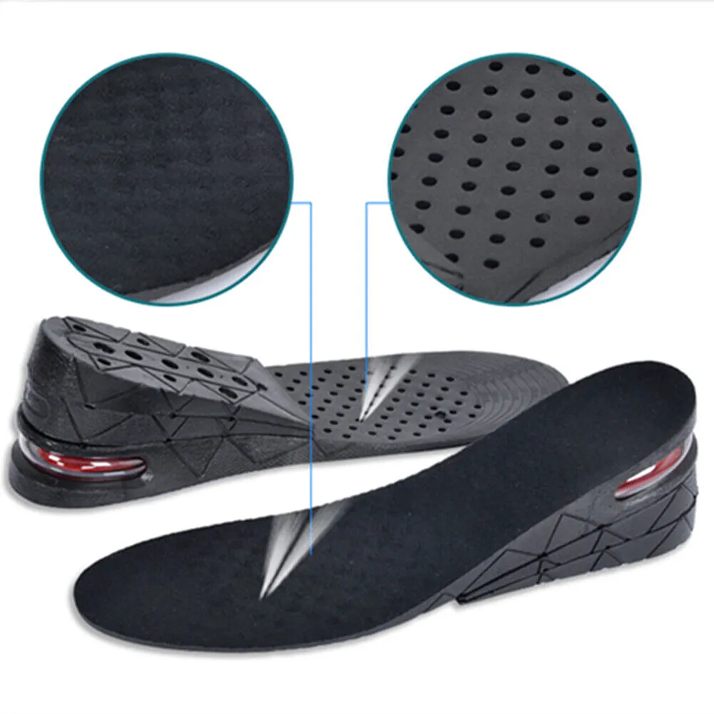 US 1-2 Pairs Three-Layer Shoe Insole Unisex Invisible Height Increase Insoles