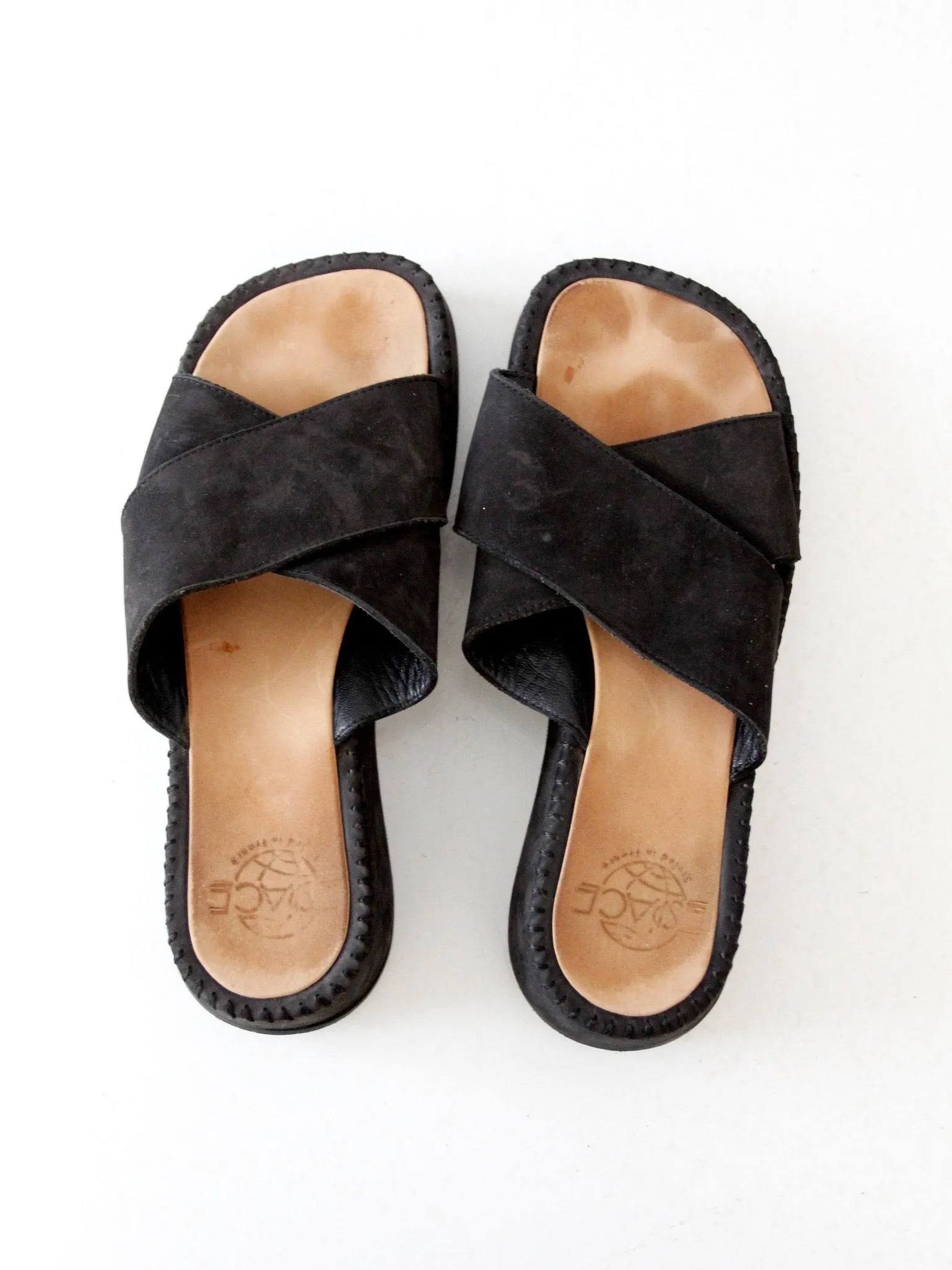 vintage 90s Espace black sandals