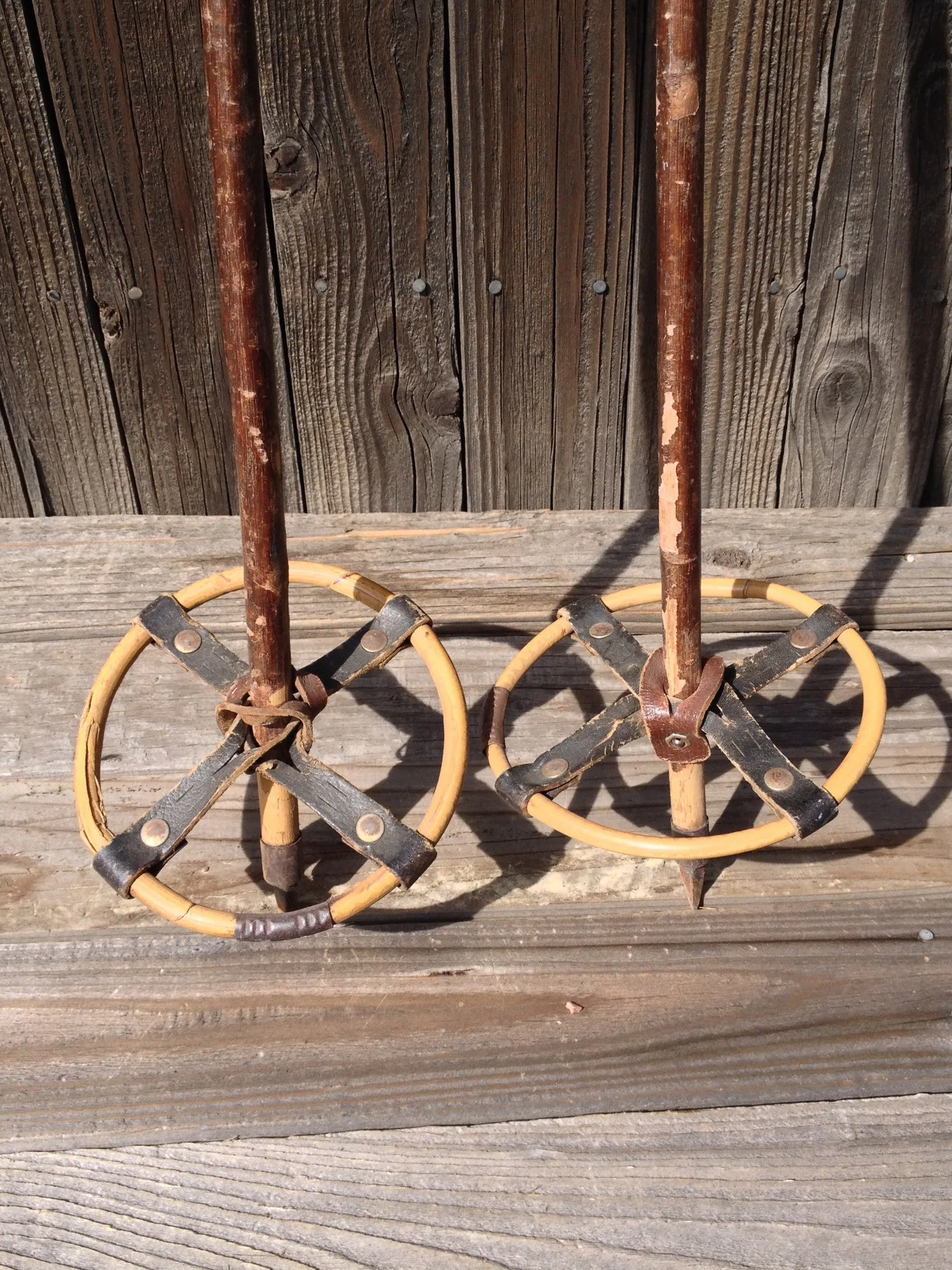 Vintage Hickory Ski Poles by Astar