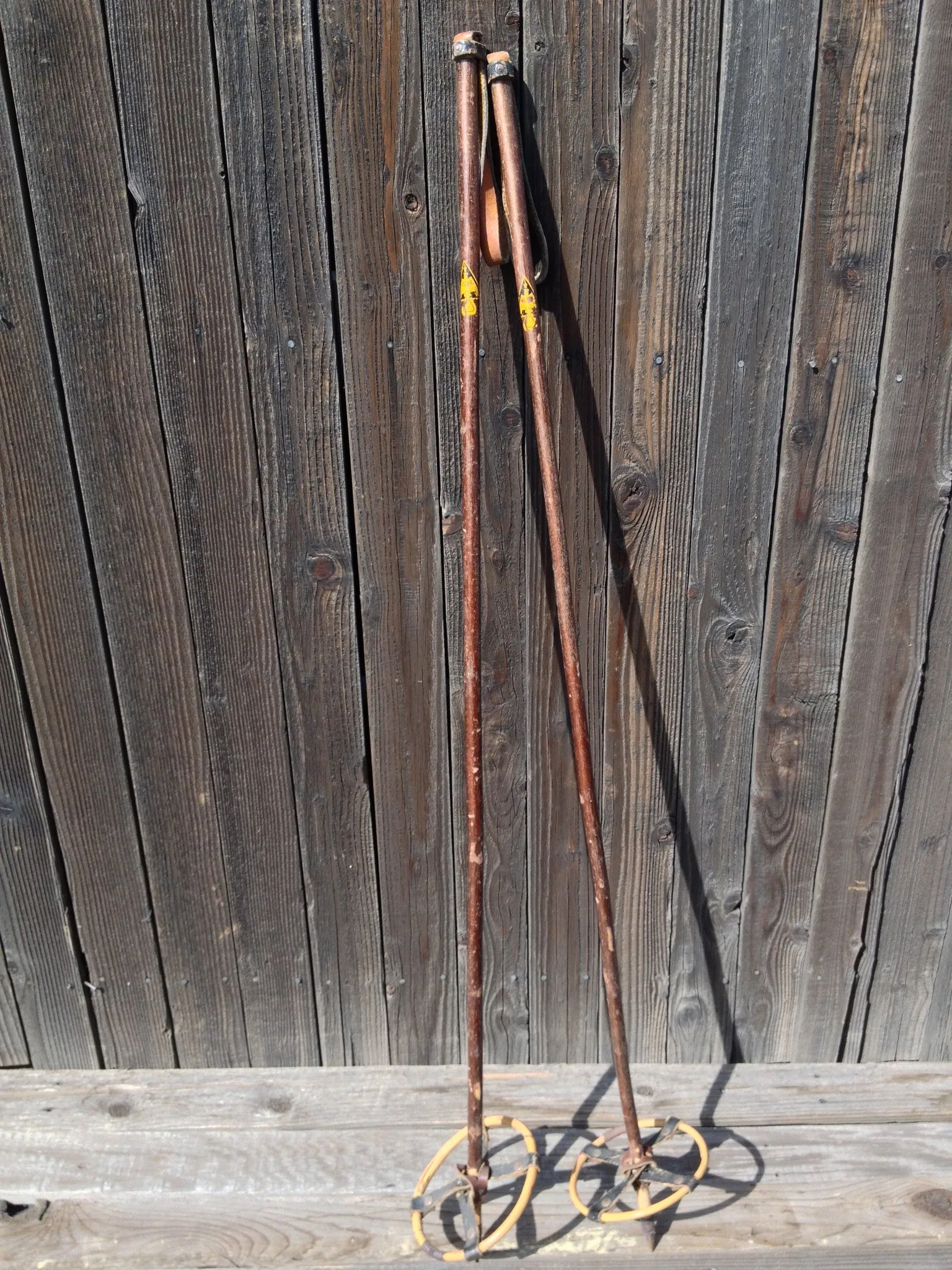 Vintage Hickory Ski Poles by Astar