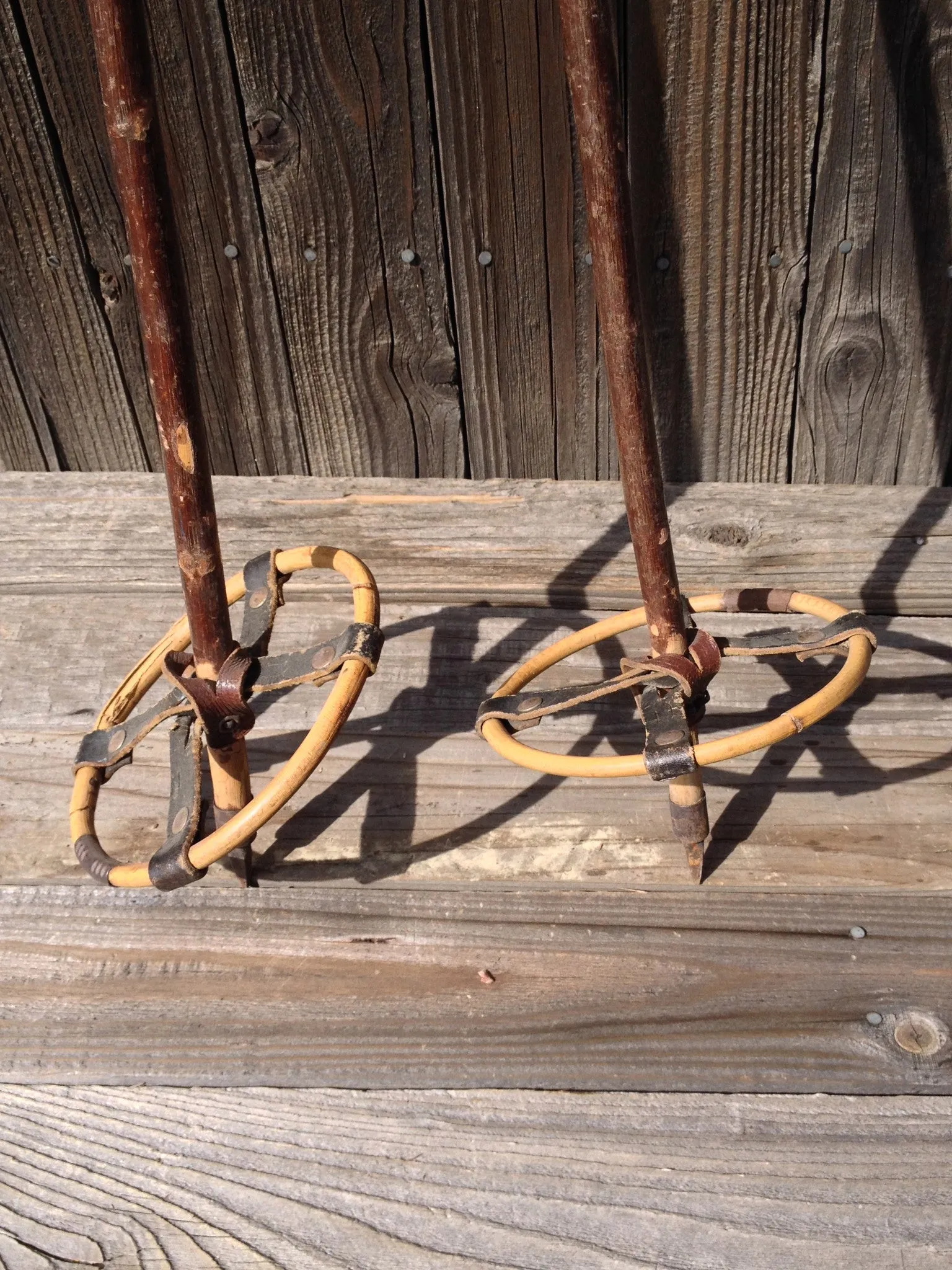 Vintage Hickory Ski Poles by Astar