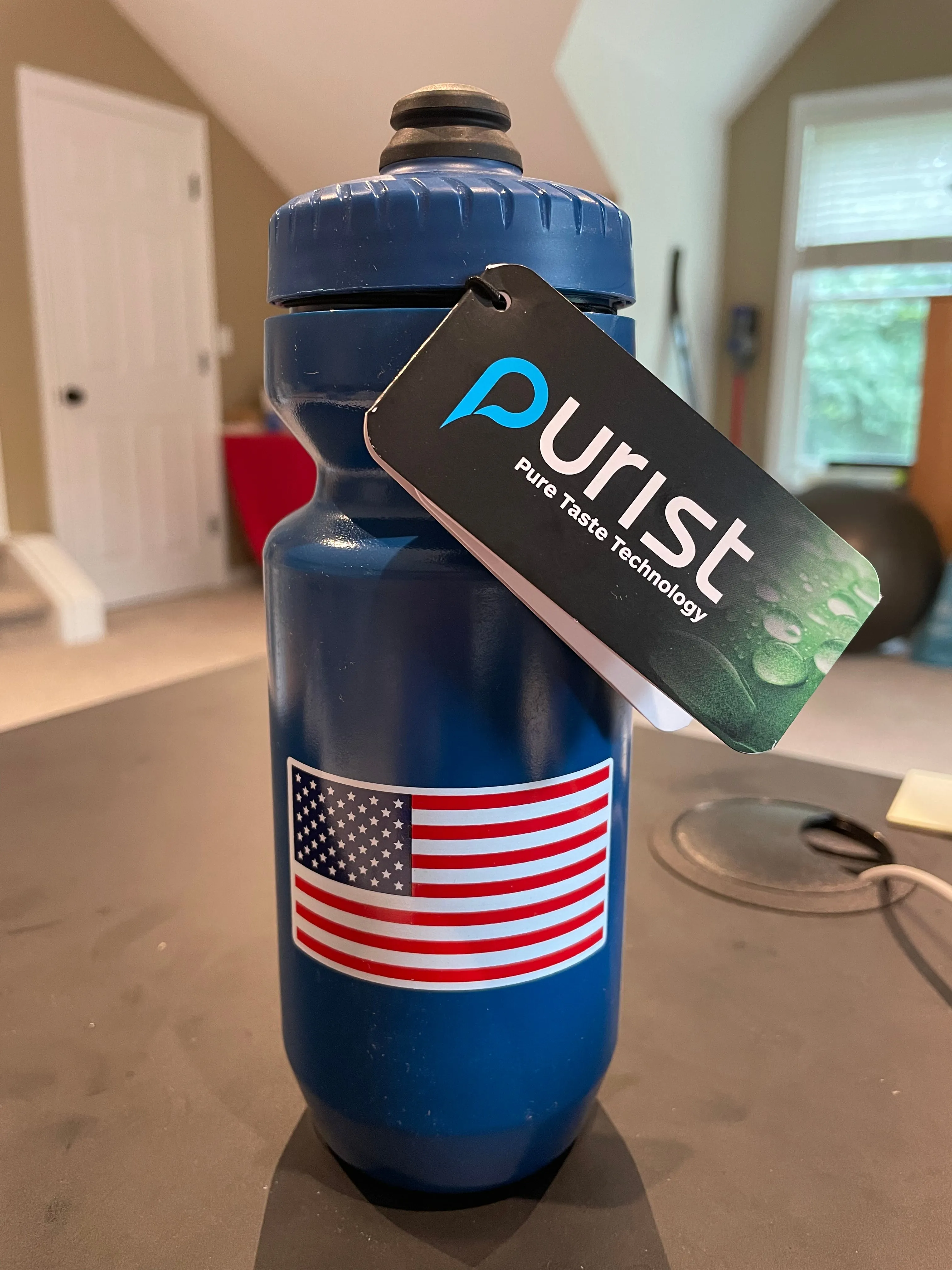 Water Bottle - Pure Ski Mountaineering with American Flag