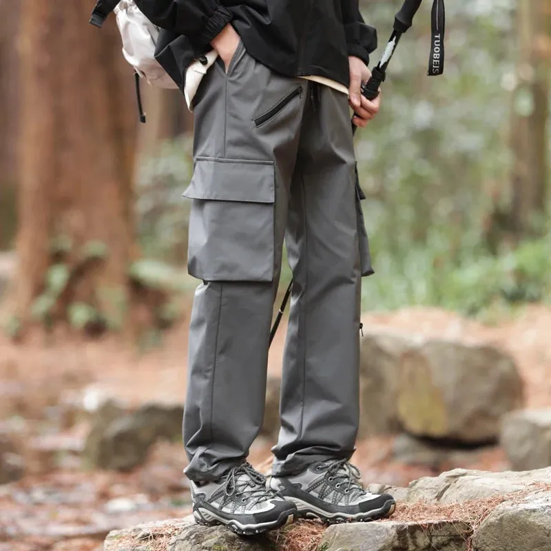 Wiaofellas  -  Men's casual loose daily long pants, outdoor mountaineering pants windproof, waterproof long pants.M-5XL