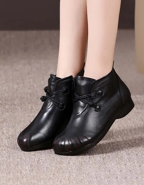 Winter Anti-slip Retro Soft Leather Boots