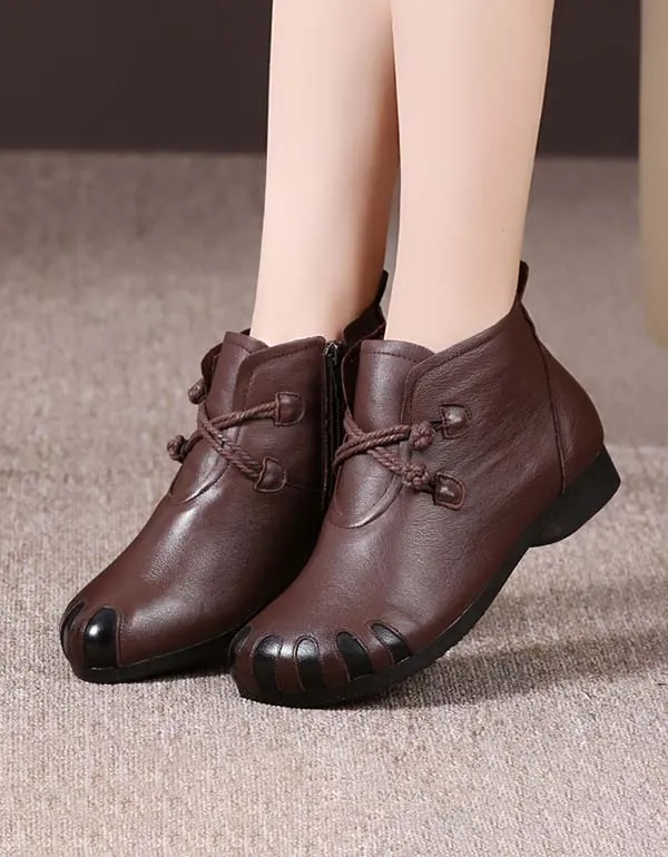 Winter Anti-slip Retro Soft Leather Boots