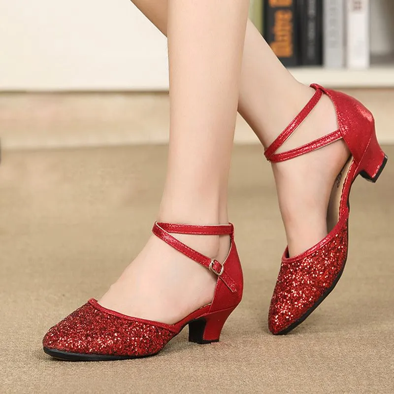 Women's  Sparkling Glitter 3.5cm/5.5cm Heels Modern Dance Shoes Ballroom Dance Shoes