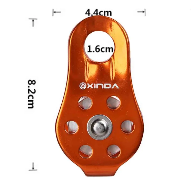 XINDA XD-8610 Single Fixed Pulley Mountaineering Rope Climbing Rappelling Survival Equipment(Orange)