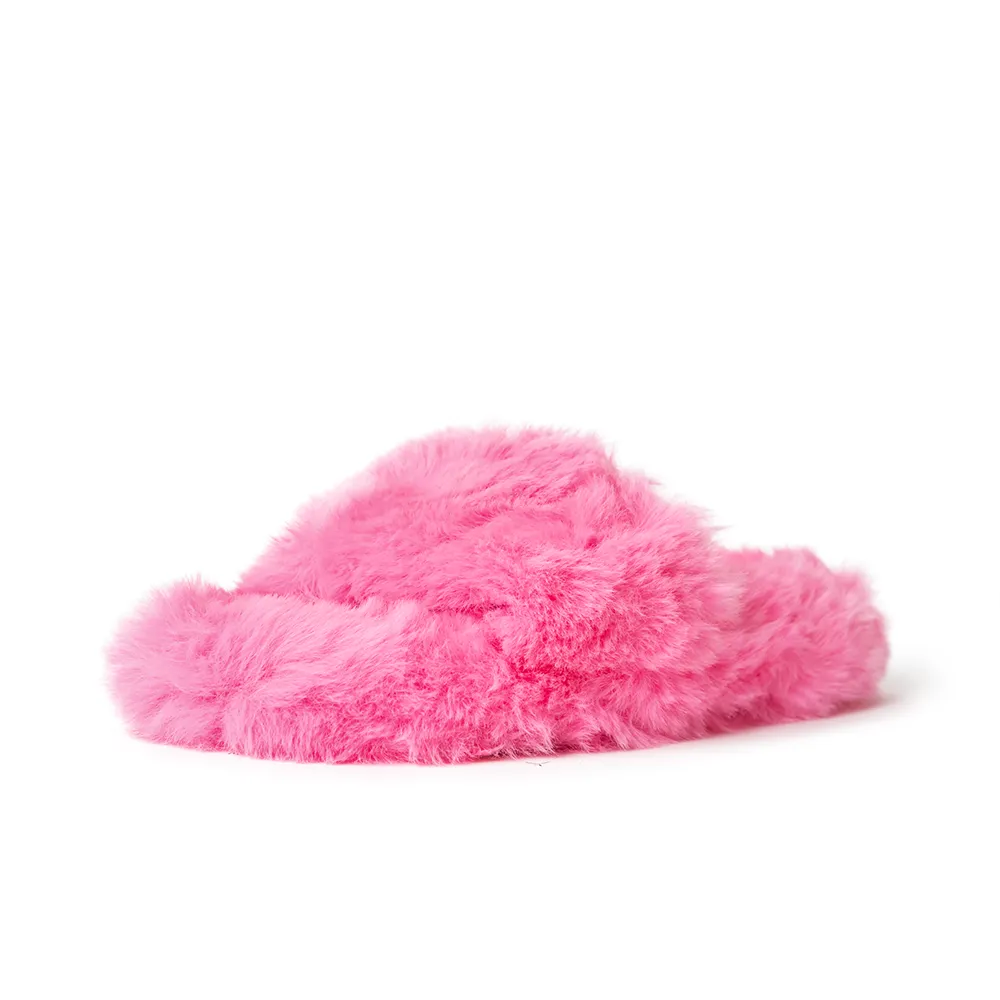 Zsa Zsa Hot Pink Faux Fur Slides