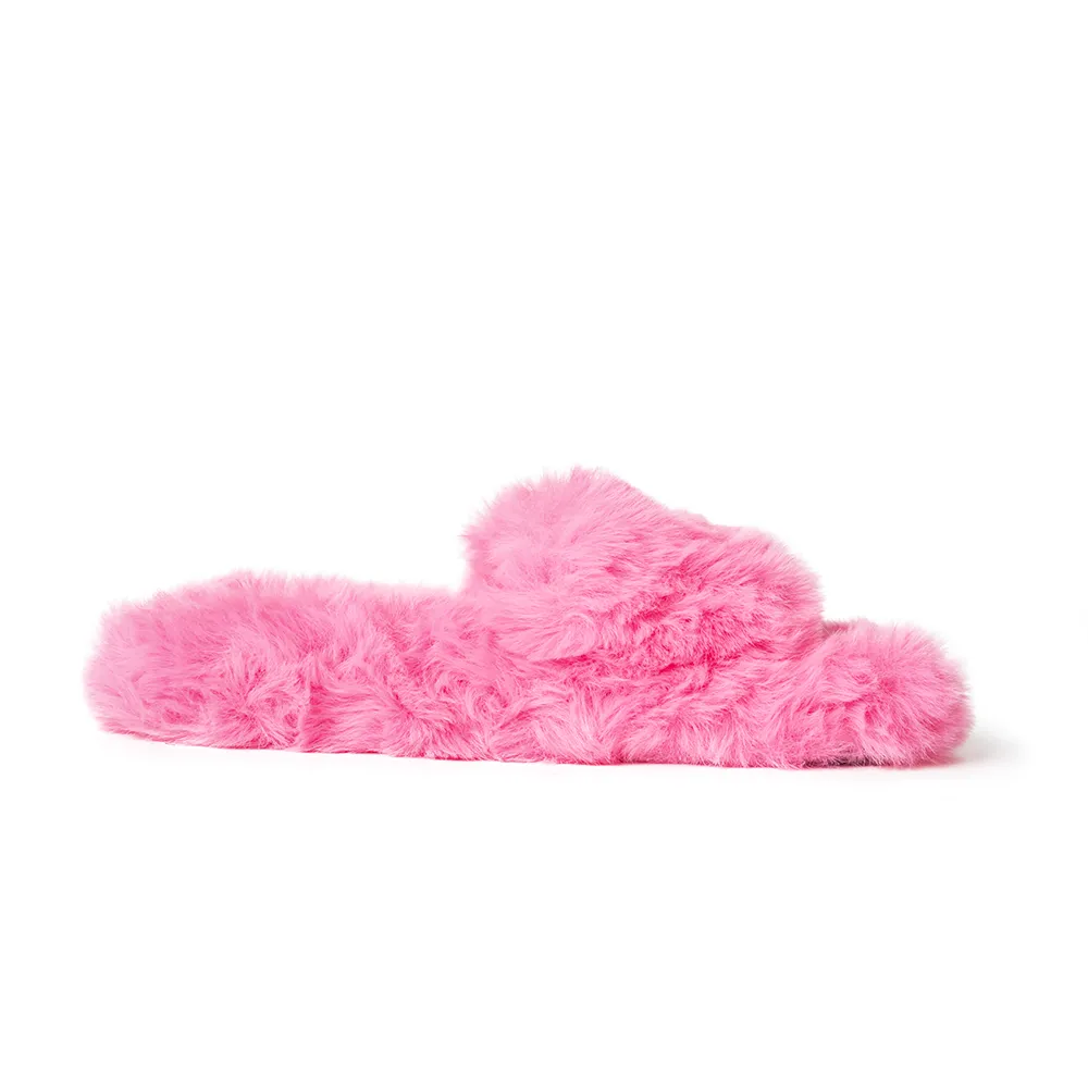 Zsa Zsa Hot Pink Faux Fur Slides